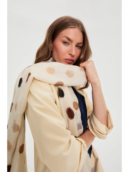 Moodo Șal cu buline bej Moodo