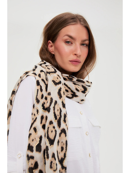 Moodo Șal în model leopard bej Moodo