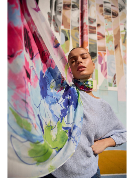 Moodo Șal cu model albastru Moodo