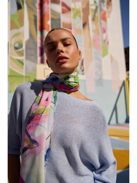 Moodo Șal cu model albastru Moodo