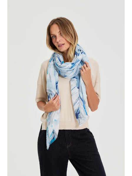Moodo Șal cu model albastru Moodo