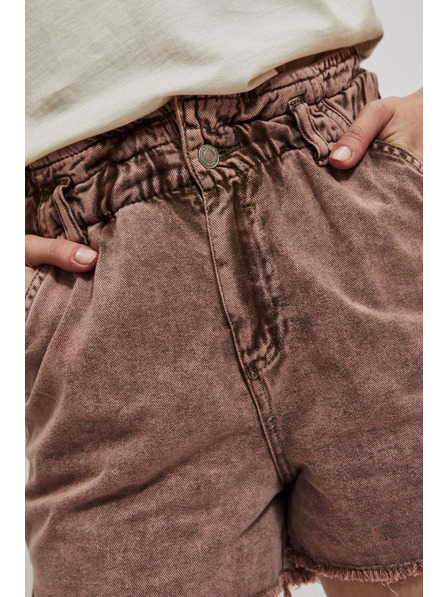 Moodo Pantaloni scurți din denim caramel cu talie înaltă Moodo