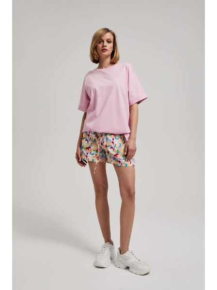 Moodo Pantaloni scurți violet cu imprimeu Moodo
