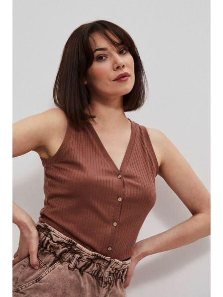 Moodo Top nervurat ciocolatiu Moodo