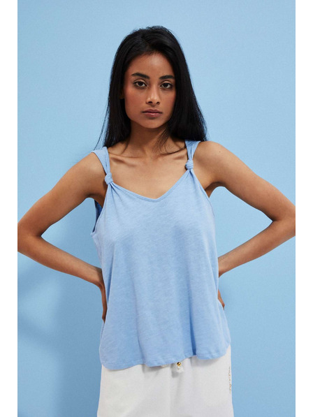 Moodo Top albastru neted Moodo