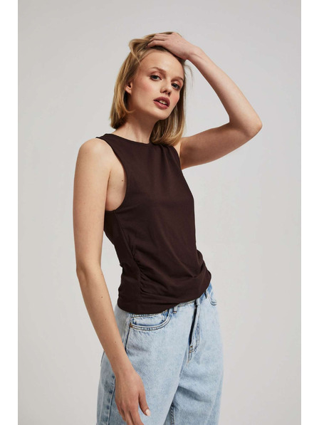 Moodo Top maro închis cu laturi adunate Moodo