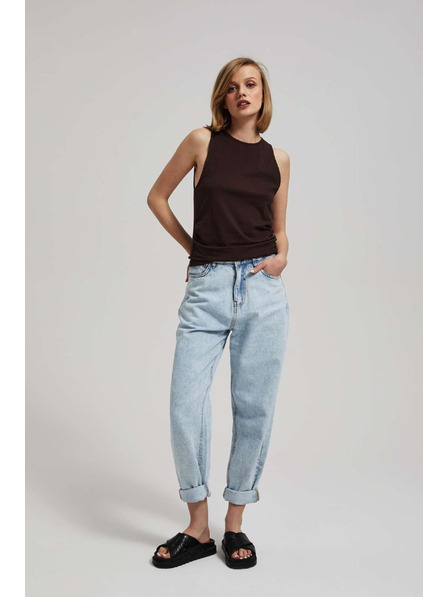 Moodo Top maro închis cu laturi adunate Moodo