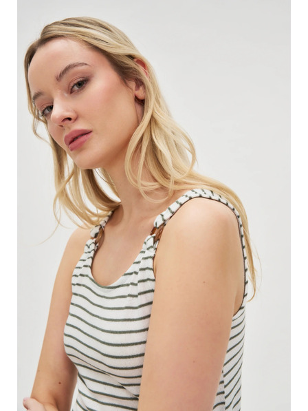 Moodo Top alb în dungi Moodo