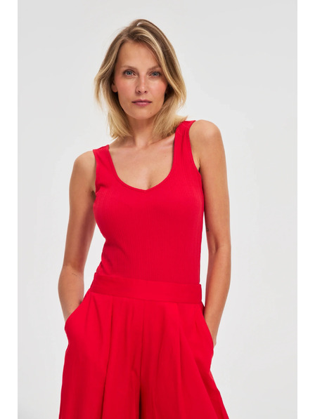 Moodo Top nervurat roșu Moodo