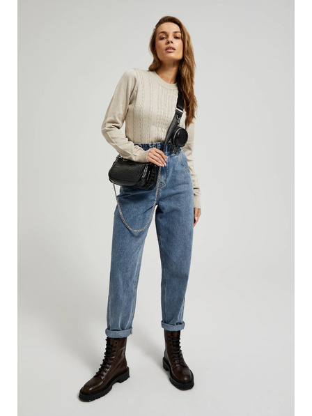 Moodo Geantă dublă cu efect de șarpe neagră Moodo