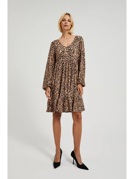 Moodo Rochie maro cu imprimeu animal Moodo