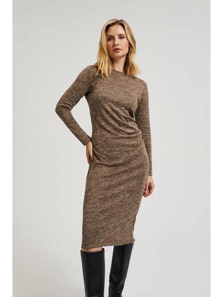 Moodo Rochie midi maro cu volănașe Moodo