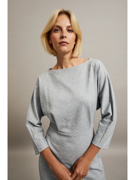 Moodo Rochie netedă până la genunchi gri Moodo