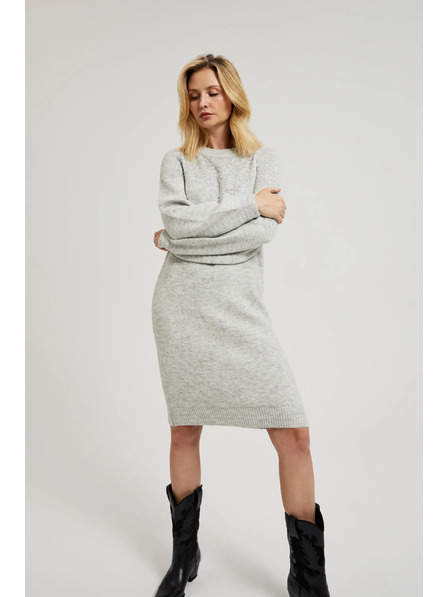 Moodo Rochie tricotată simplă gri Moodo