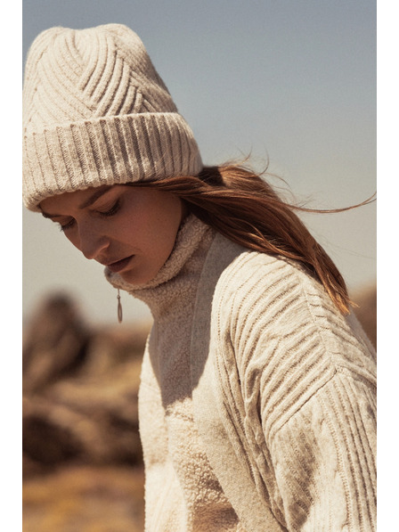 Moodo Șapcă călduroasă cu amestec de lână bej Moodo