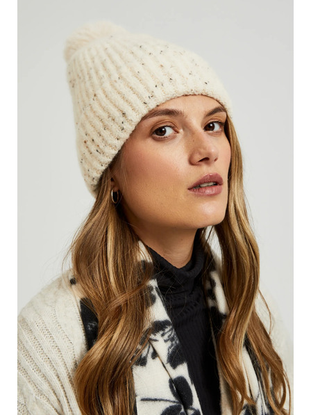 Moodo Șapcă caldă cu pompom bej Moodo