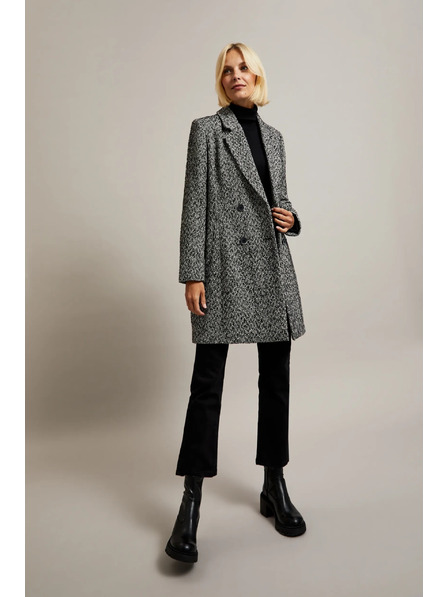 Moodo Palton în model de os de pește negru Moodo