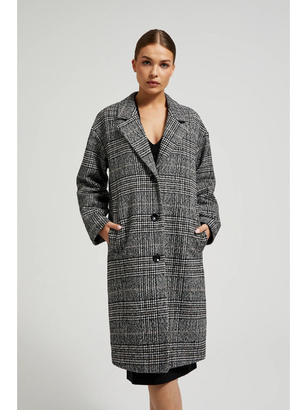 Moodo Palton oversize în carouri negru Moodo