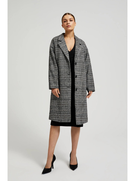 Moodo Palton oversize în carouri negru Moodo