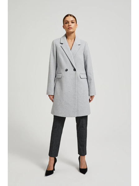 Moodo Palton simplu gri cu nasturi Moodo