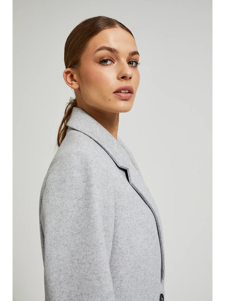 Moodo Palton simplu gri cu nasturi Moodo