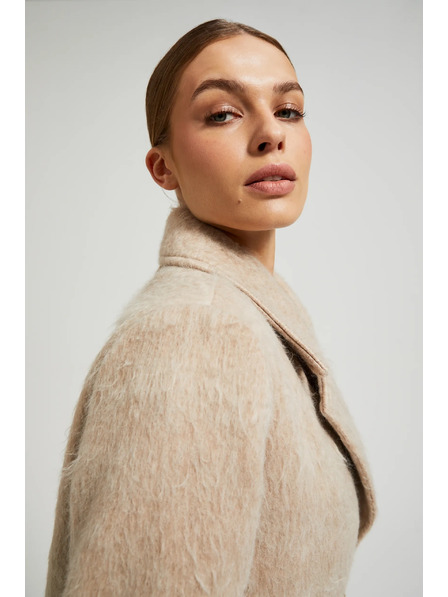 Moodo Palton dublu cu guler bej Moodo