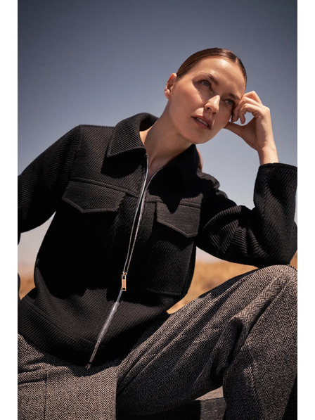 Moodo Jachetă neagră cu buzunare mari Moodo