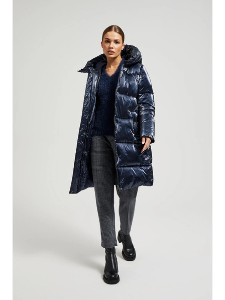 Moodo Jachetă metalică lungă navy Moodo