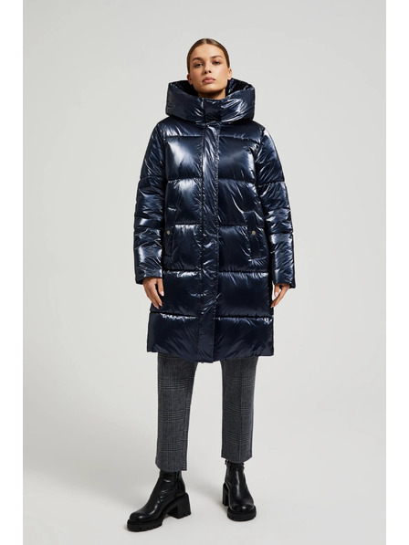 Moodo Jachetă metalică lungă navy Moodo