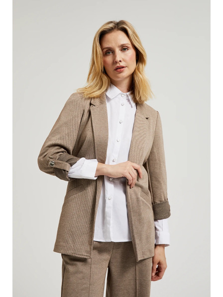 Moodo Sacou cu mâneci răsucite bej Moodo