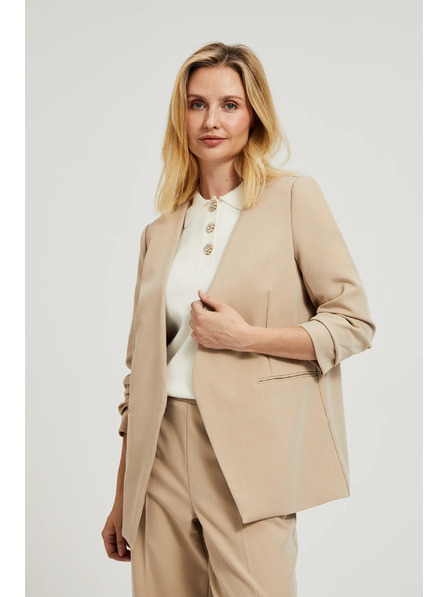 Moodo Sacou cu mâneci 3/4 plisate bej Moodo