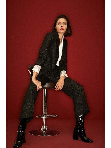 Moodo Sacou cu mânecă trei sferturi negru Moodo