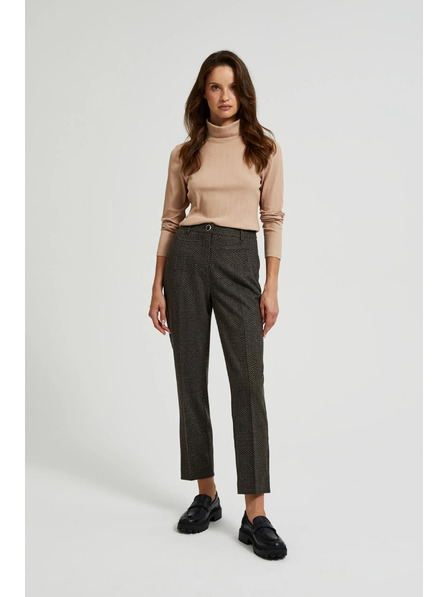 Moodo Pantaloni tip țigară decorați cu fir metalic, negri Moodo