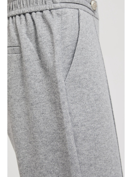 Moodo Pantaloni netezi drepți cu nasturi, gri Moodo