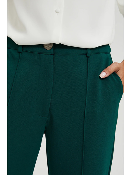 Moodo Pantaloni verzi drepți în carouri Moodo