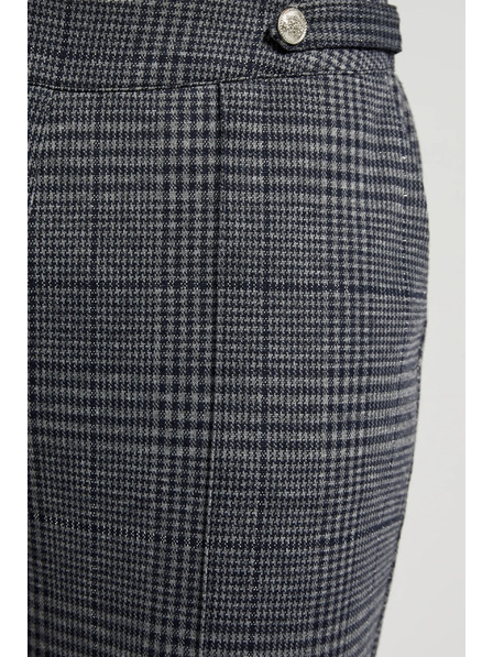 Moodo Pantaloni în carouri gri cu picior drept Moodo