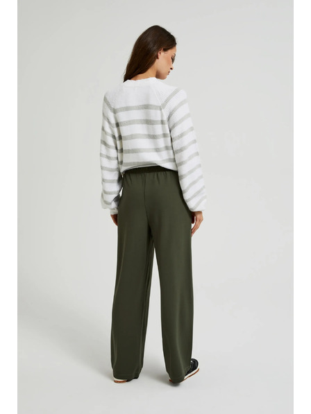 Moodo Pantaloni olive cu talie largă și nasturi Moodo