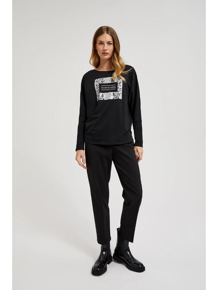 Moodo Pantaloni netezi negri la tiv Moodo