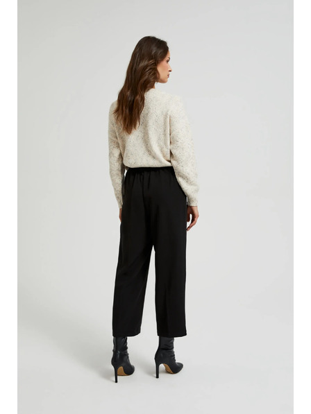 Moodo Pantaloni negri cu pliuri Moodo