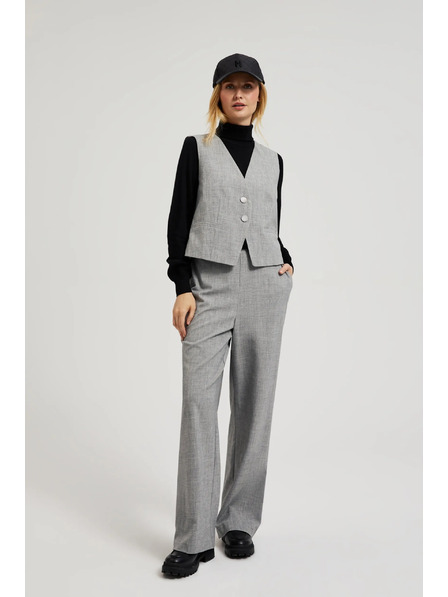 Moodo Pantaloni de ocazie gri cu talie dreaptă Moodo