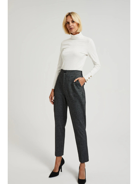 Moodo Pantaloni țigară cu buzunare negri Moodo