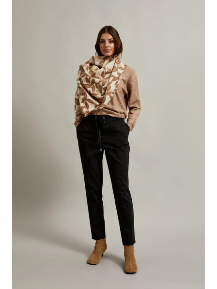 Moodo Pantaloni negri cu talie dreaptă și curea Moodo