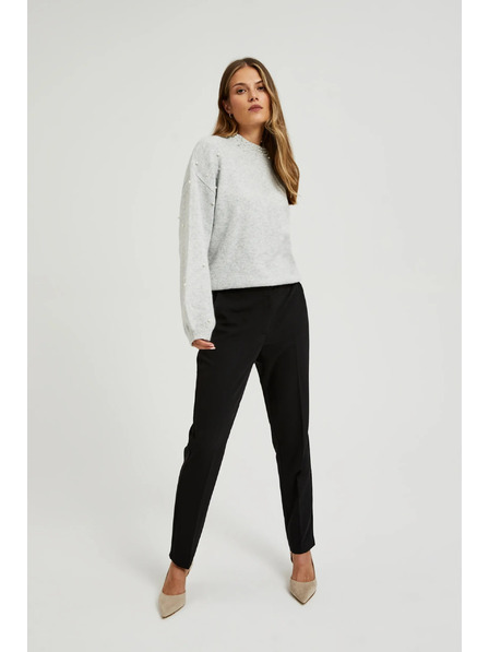 Moodo Pantaloni eleganți negri strâmți Moodo