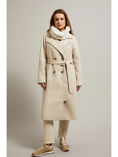 Moodo Eșarfă bej din material structurat Moodo