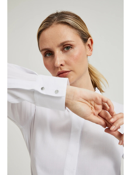 Moodo Cămașă din viscoză cu guler albă Moodo