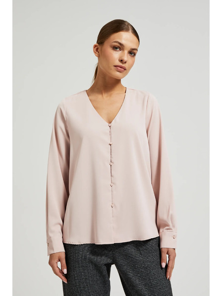 Moodo Cămașă netedă cu nasturi decorativi Moodo