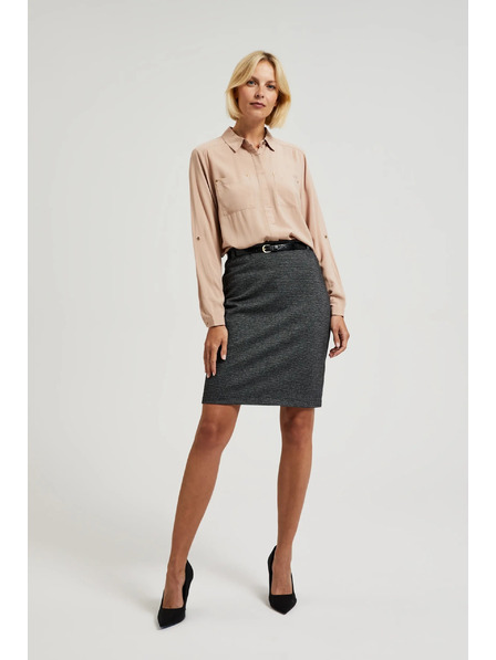 Moodo Cămașă din viscoză cu buzunare bej Moodo