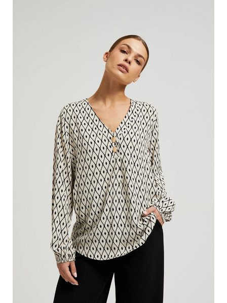 Moodo Cămașă cu imprimeu și nasturi decorativi Moodo