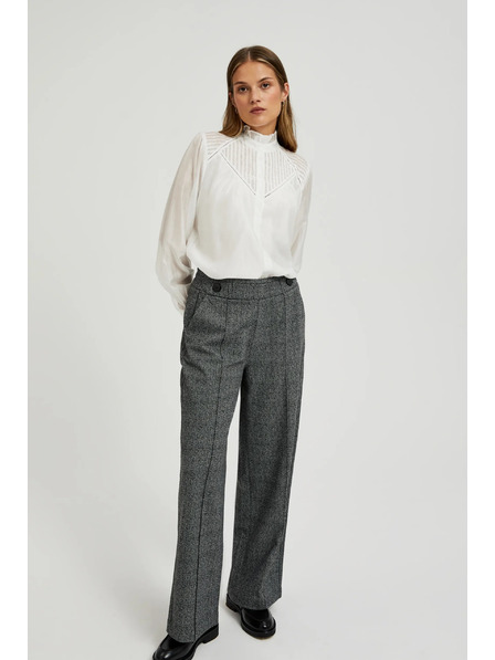 Moodo Bluză din bumbac cu volane albă Moodo