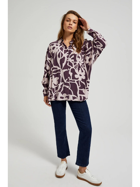 Moodo Cămașă din viscoză cu model mov Moodo